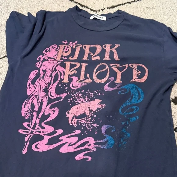 daydreamer Pink Floyd Navy Tee with Pink & Teal Graphic xs - Picture 4 of 5